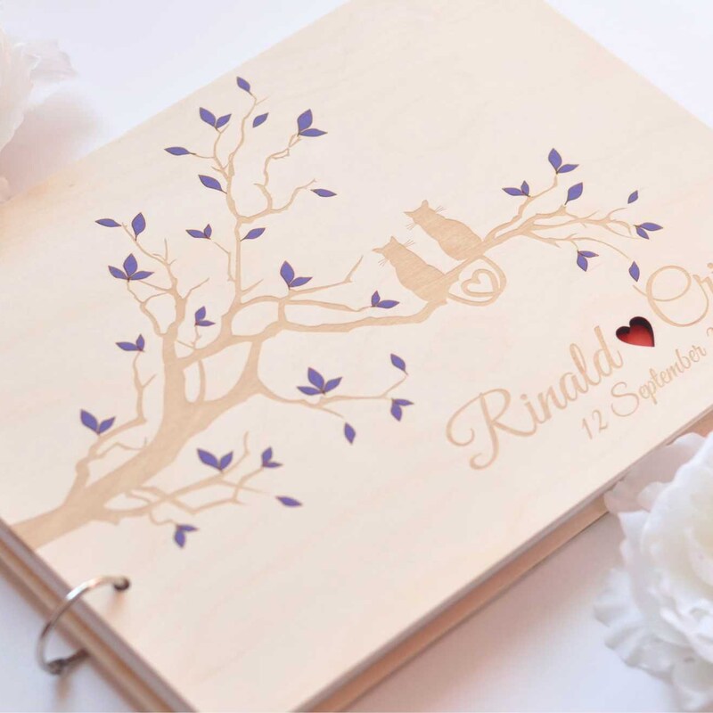 Wood Wedding Guest Book - Etsy