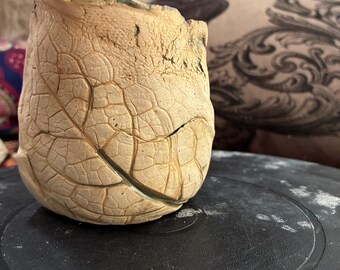 Comfrey Embossed handmade Pottery - small cup