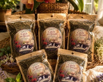 Catch Your Breath Herbal Tea | Scarlet Bee Balm, Mullein, Mint Blend | Congestion Tea