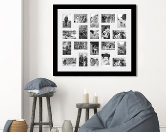 Large Multi Photo Picture Collage Frame | Holds 20 Photos | Option to have your photos Printed & Framed | Framed Photo Collage Option