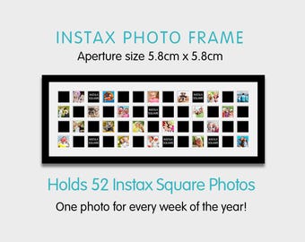 Instax Square Photo Frame | 52-Photo Black Wood Collage