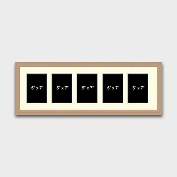 Multi Photo Picture Frame | 5 Apertures 7x5 Photos 20mm Oak Veneer