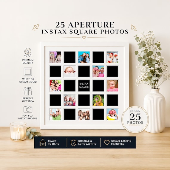 Instax Square Photo Frame | 25-aperture White Collage Frame - Etsy