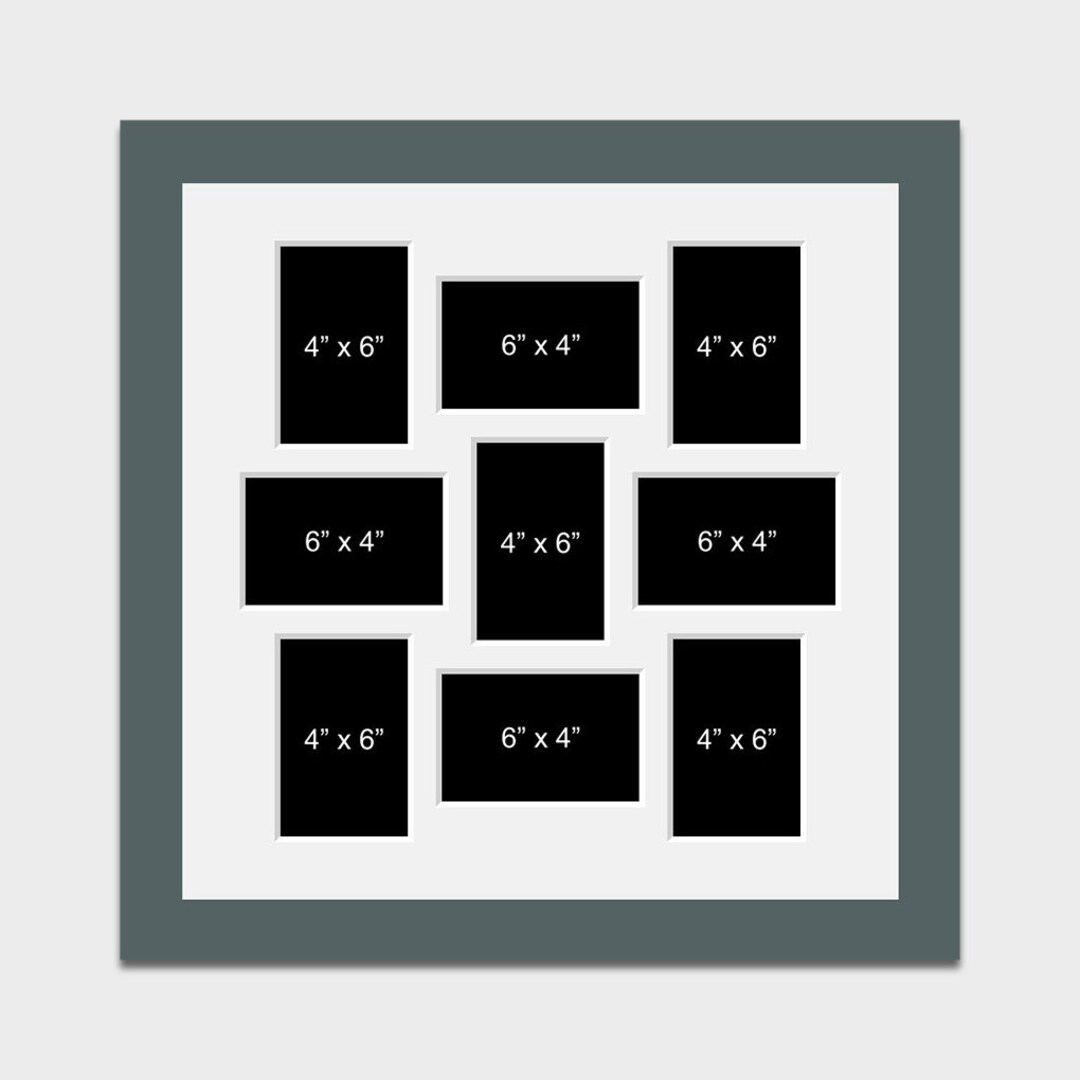 フォト９枚NO.6・11・17・24・30・34・35・36・40 Multi Photo Picture Frame | Holds 9 6x4 Photos in a 40mm Dark Grey