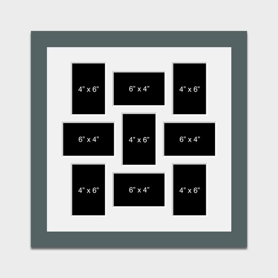 フォト９枚NO.6・11・17・24・30・34・35・36・40 Multi Photo Picture Frame | Holds 9 6x4 Photos in a 40mm Dark Grey