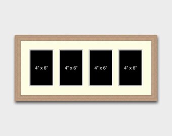 Multi Photo Picture Frame | 4 Apertures 6x4 Photos in a 20mm Oak