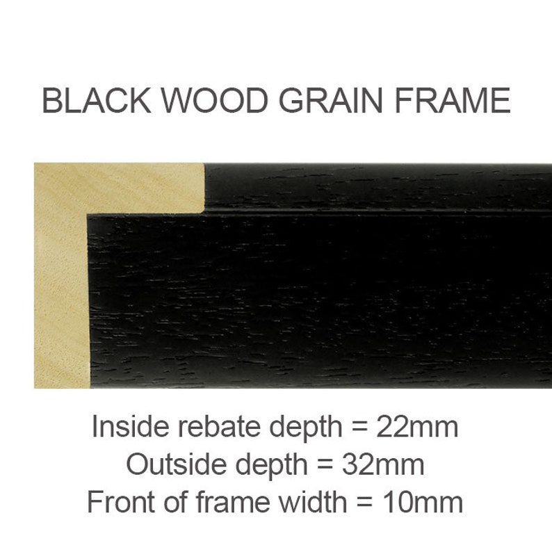 Canvas Floating Frames 22mm Deep up to XL sizes Floater frames for Canvas Pictures Canvas Tray Frames in Black Wood image 3