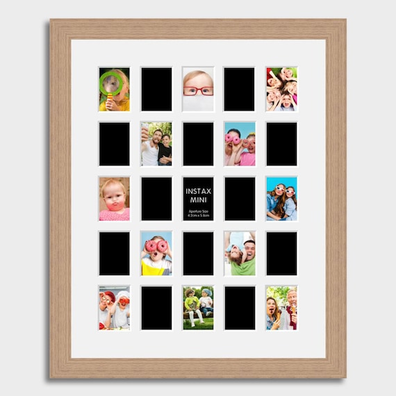Instax Mini Photo Frame | Oak Veneer, 25 Aperture Collage - Etsy