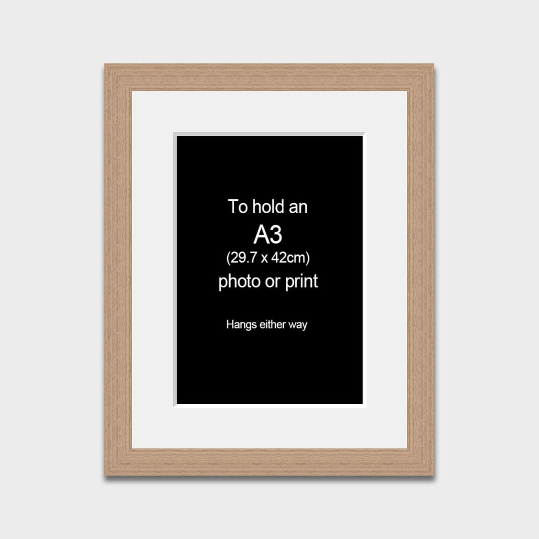 Frame With Mount to Hold an A3 Print or Photo in a 20mm Oak Veneer