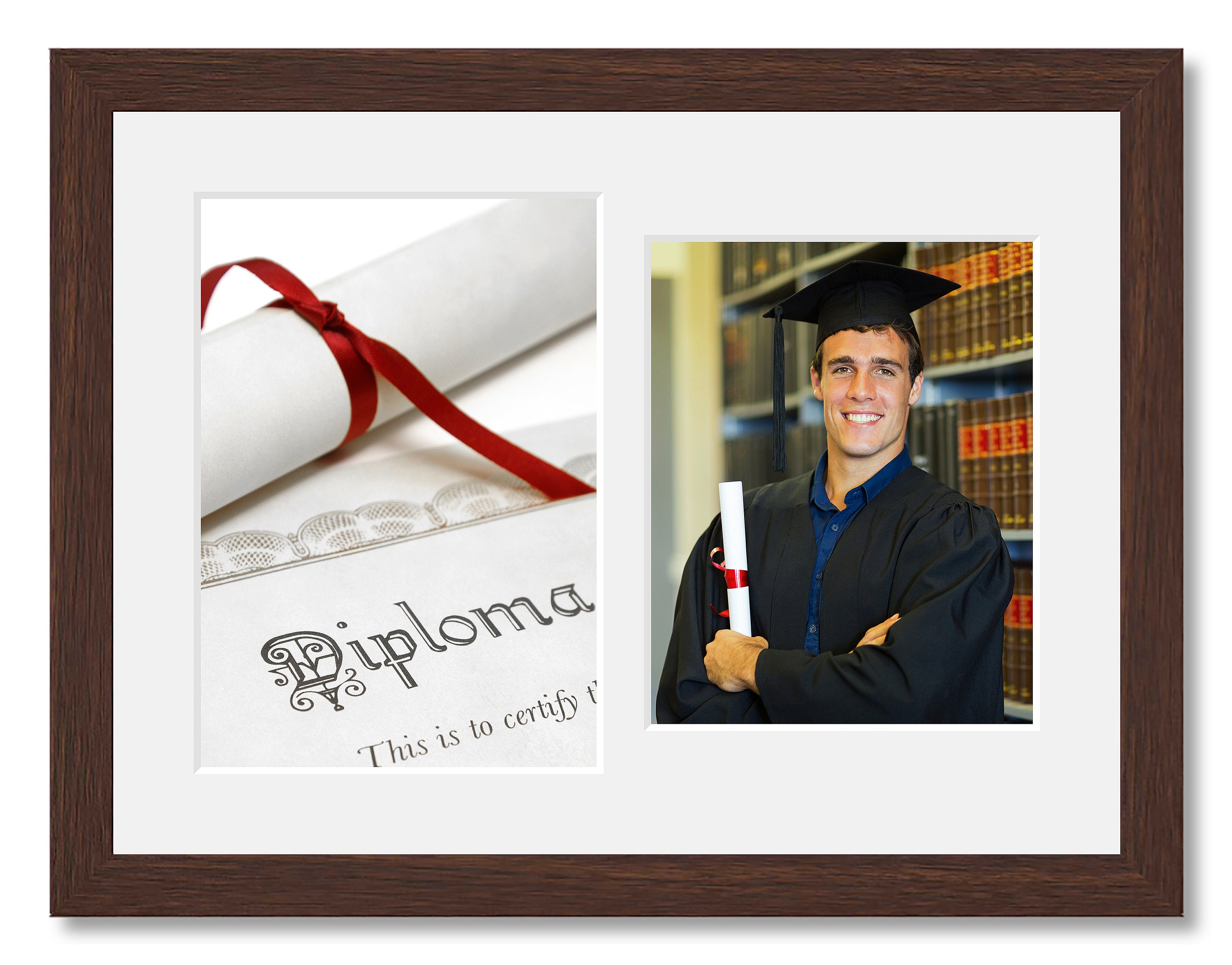 Walnut Wood Graduation Frame – A4 Certificate & 8x10 Photo - Etsy UK