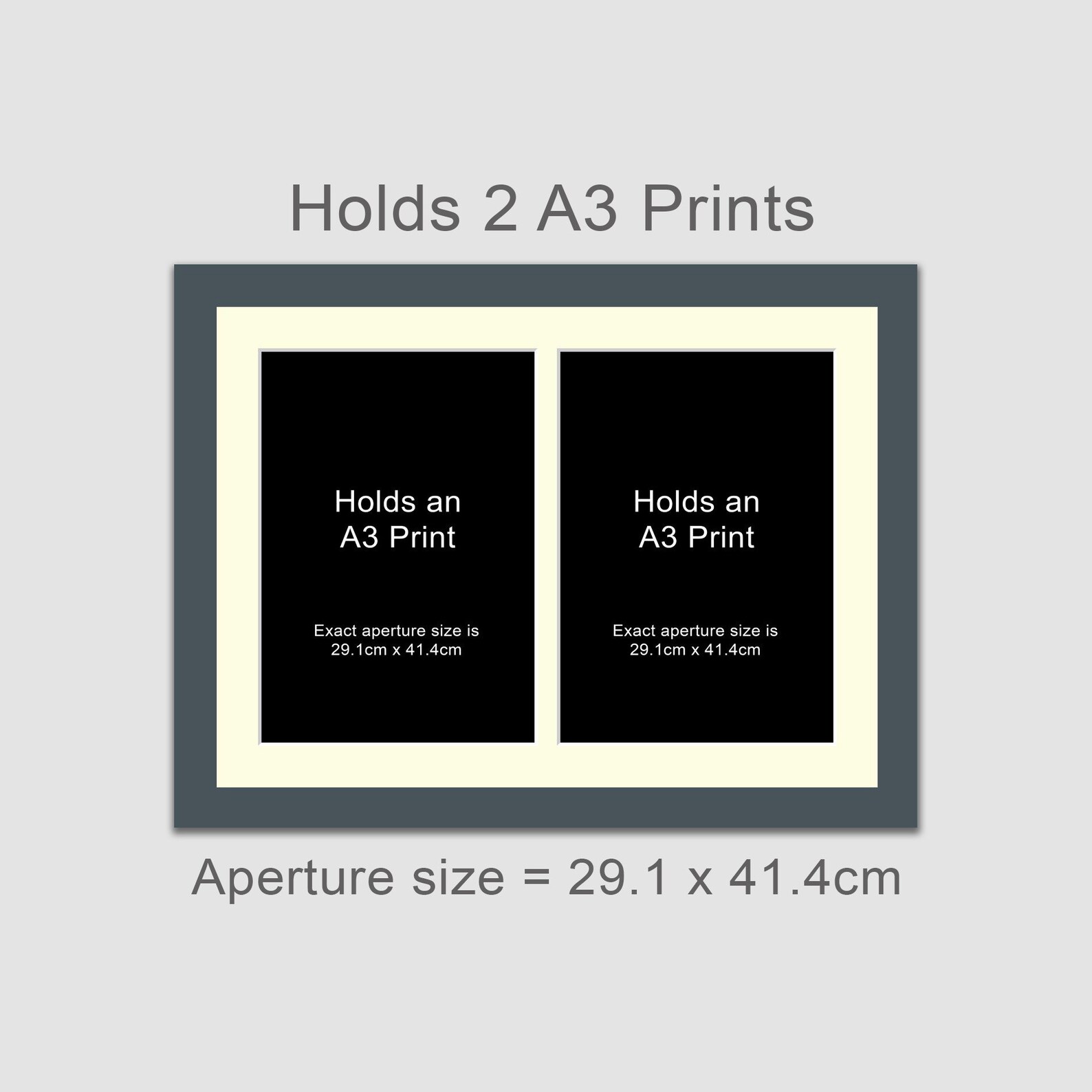 A3 Picture Frame to Hold 2 Photos in a Grey Wooden Frame Etsy