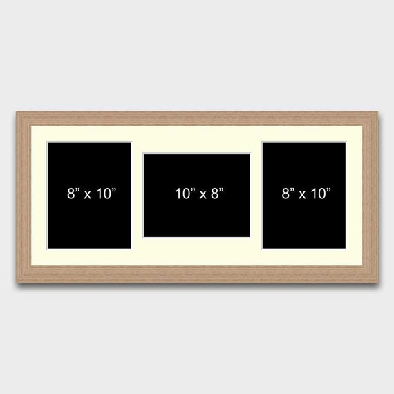 Multi Photo Picture Frame Holds 3 10x8 Photos in an Oak Veneer Frame 