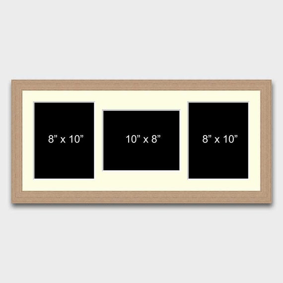 Multi Photo Picture Frame Holds 3 10x8 Photos in an Oak Veneer