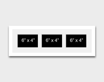 Multi Photo Picture Frame | Holds 3 6" x 4" Photos in a 22mm White Wood Frame