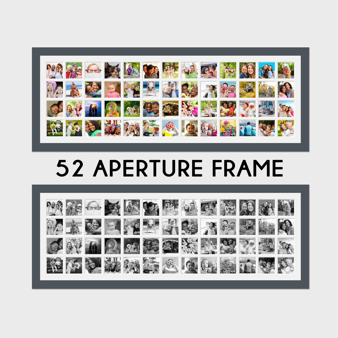 Large Multi-photo Frame | Holds 52 4x4 Photos | Grey Frame - Etsy