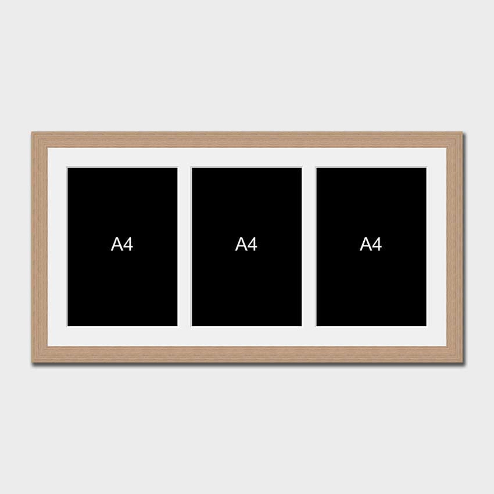 A4 Picture Frame to Hold 3 Photos in an Oak Veneer Wooden Etsy UK