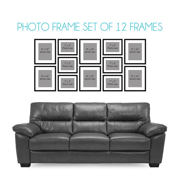Gallery Wall Frame Set - Gallery wall wooden picture frames - Set of 12 photo frames to create the perfect wall display