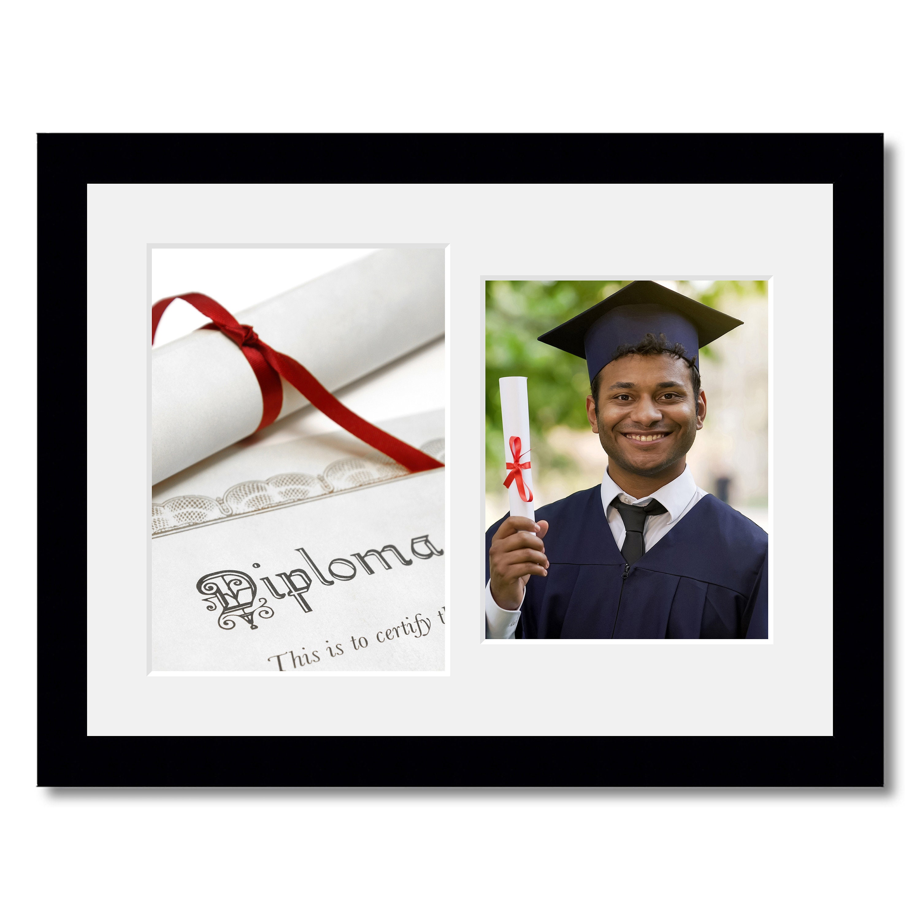 Graduation Photo Frame – Black Wood, A4 Certificate & 8x10 Photo - Etsy UK