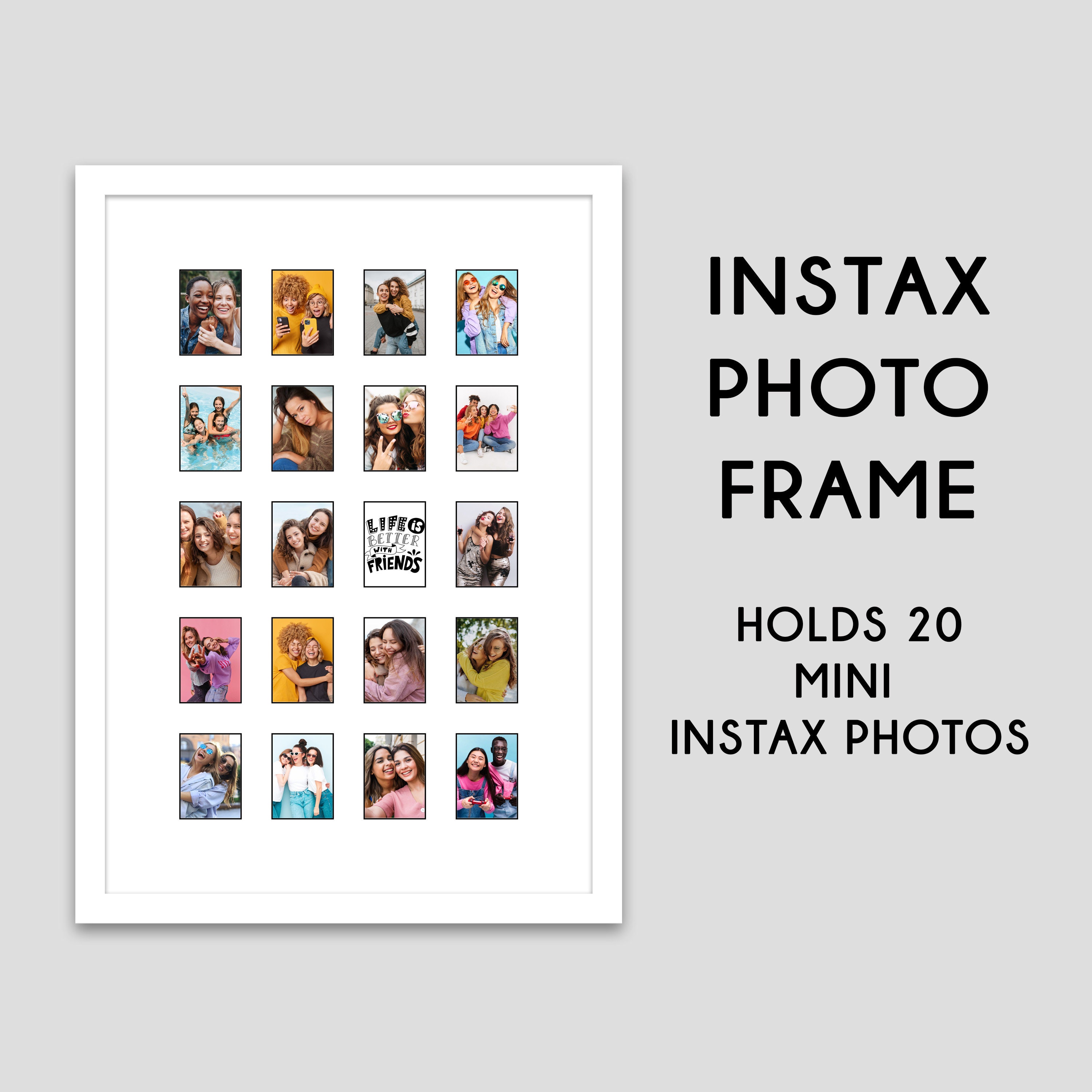 Multi Aperture Photo Frame | Holds 20 Instax Mini Photos | White