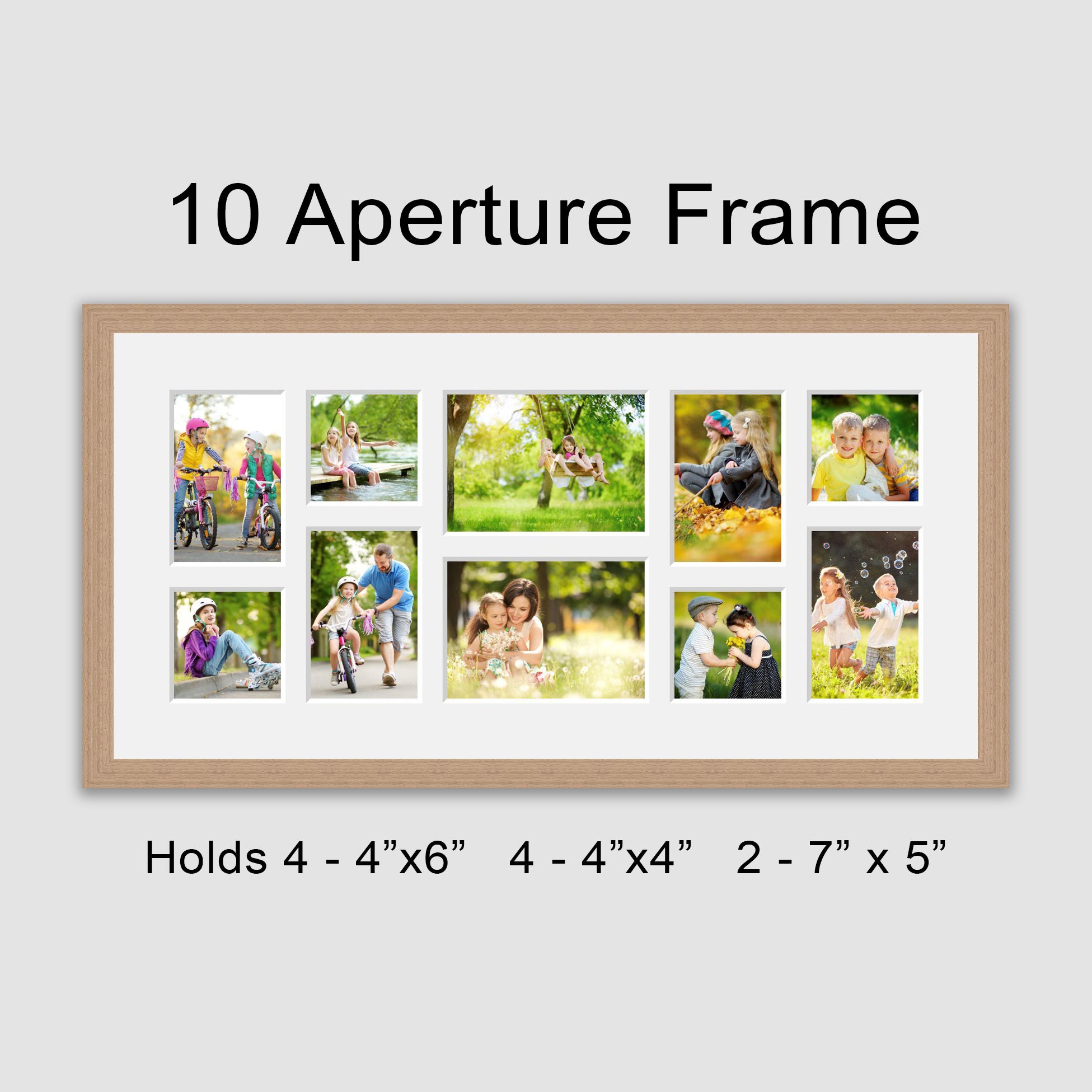 Multi Photo Picture Frame Holds 3 10x8 Photos in an Oak Veneer