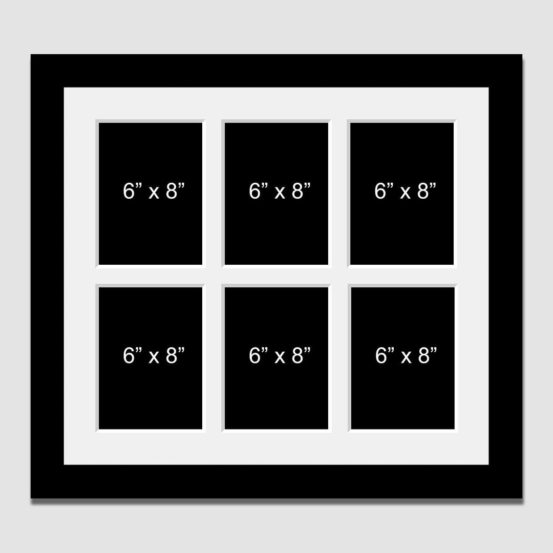 6-aperture Black Wood Photo Collage Frame | Holds Six 6x8 Photos - Etsy