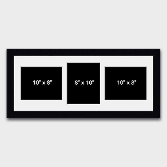 Marco de fotos múltiples / Contiene 3 fotos de 10x8 en un marco de madera  negra de 22 mm -  México
