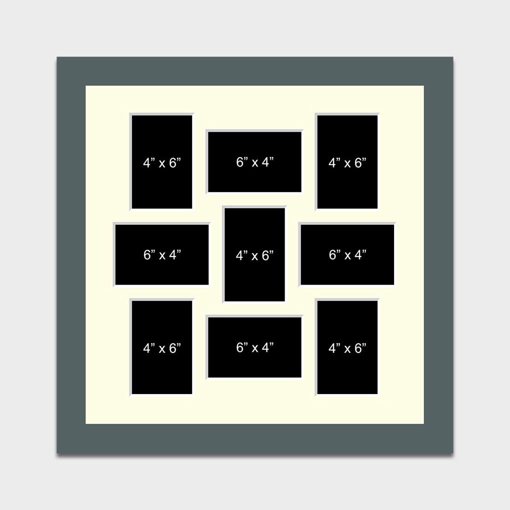 Multi Photo Picture Frame | Holds 9 6x4 Photos in a 40mm Dark Grey