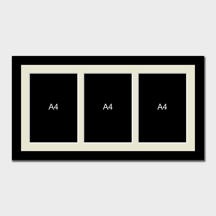 A4 Picture Frame to Hold 3 Photos in a Black Wooden Frame Etsy UK