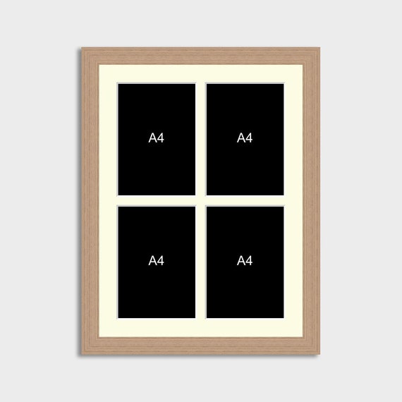 A4 Size Aperture Photo Frame With 4 Openings White Mount Multi Aperture ...