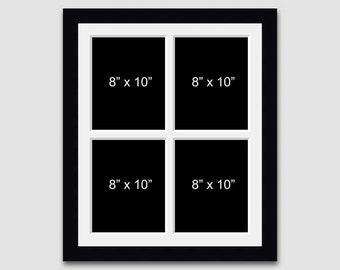 Multi Photo Picture Frame | 4 Apertures 8x10 Photo Size in a 22mm Black Frame