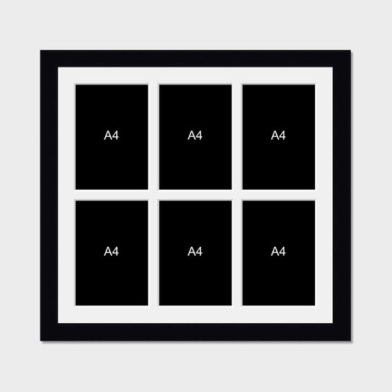 Large Multi Photo Frame to Hold 6 A4 Certificates prints in a 33mm