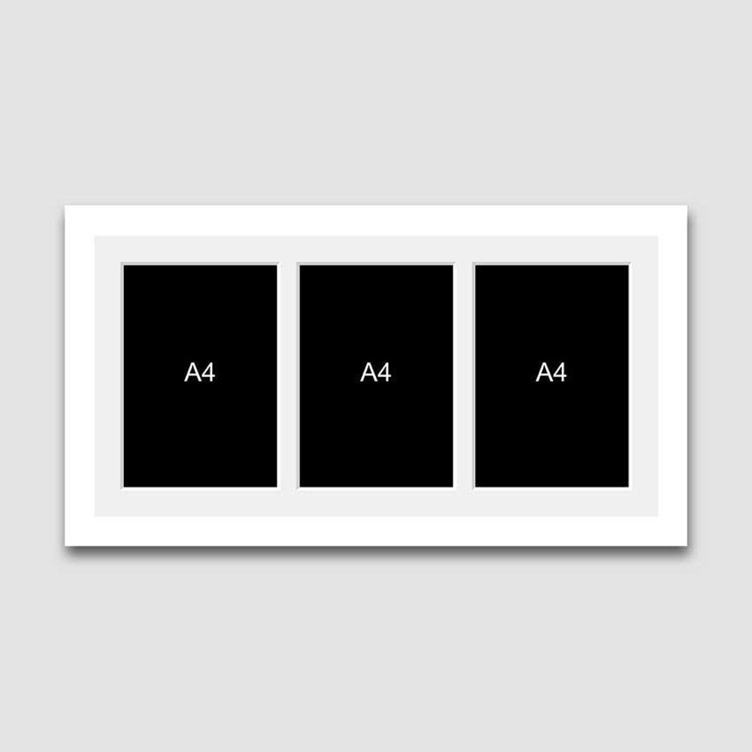 A4 Picture Frame to Hold 3 Photos in a White Wooden Frame Etsy UK
