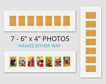 Multi Aperture Photo Frame | Holds 7 - 6x4 Photos | White Wood Frame