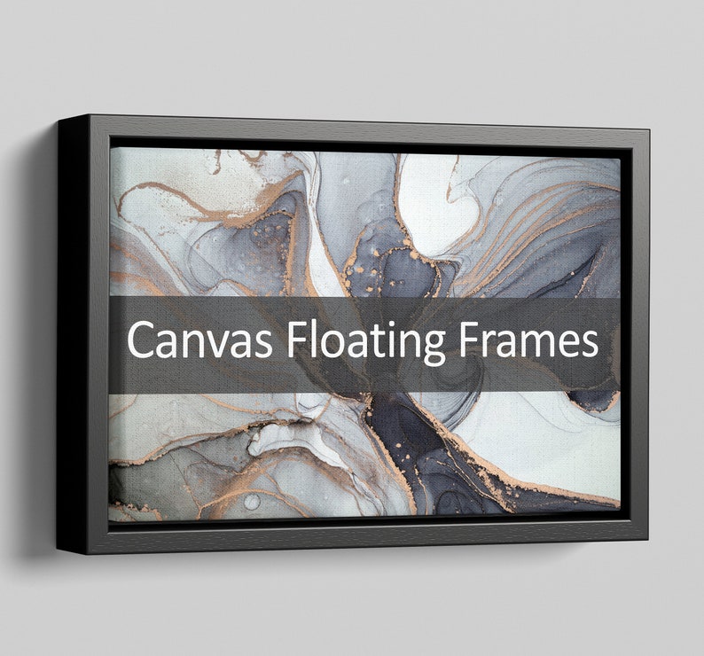 Canvas Floating Frames 22mm Deep up to XL sizes Floater frames for Canvas Pictures Canvas Tray Frames in Black Wood image 7