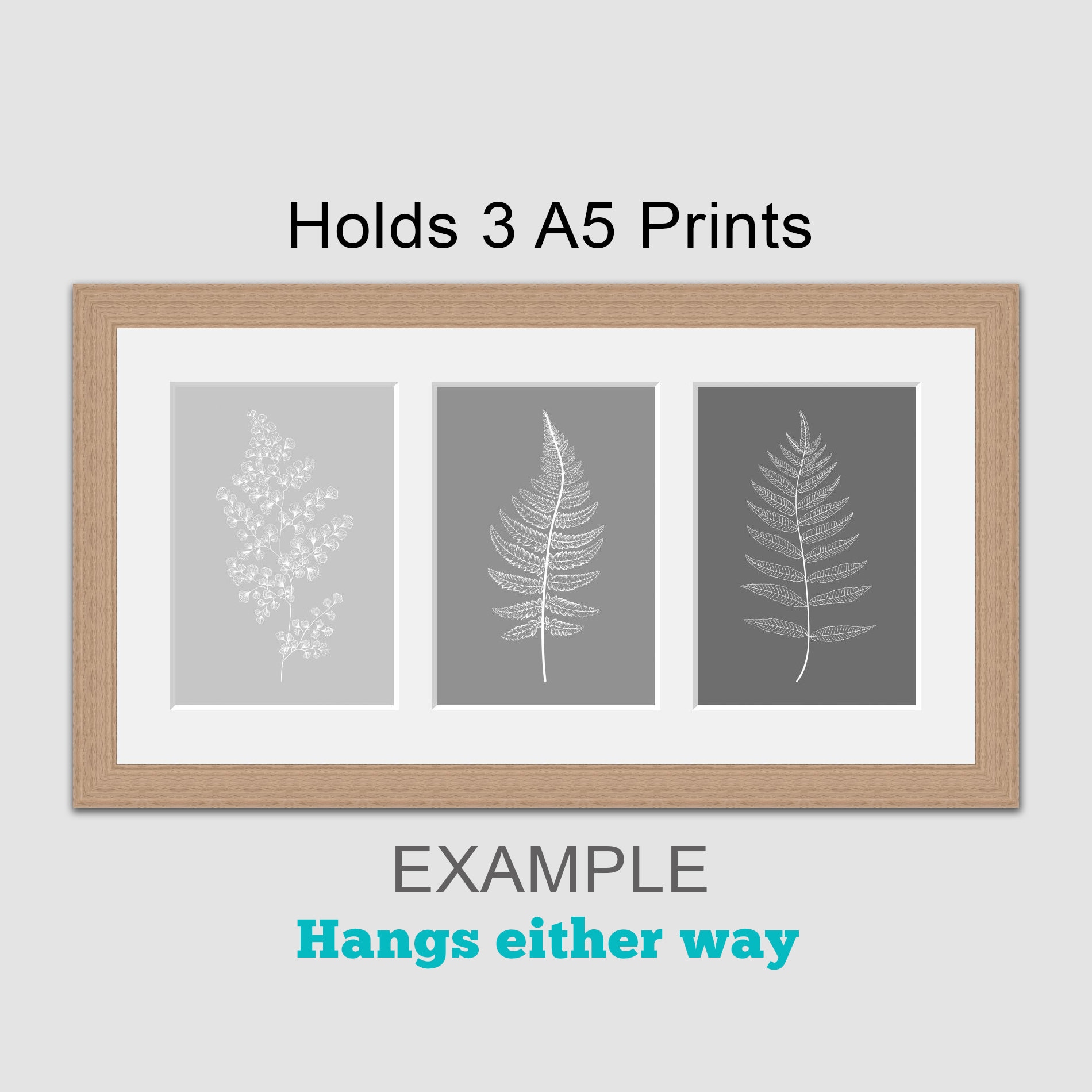 A5 Picture Frame to Hold 3 Photos in an Oak Veneer Wooden Etsy UK