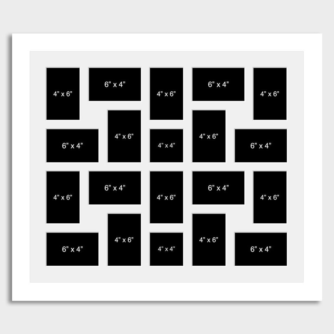 Large Multiphoto Picture Collage Frame Holds 20 Photos in a White Wood