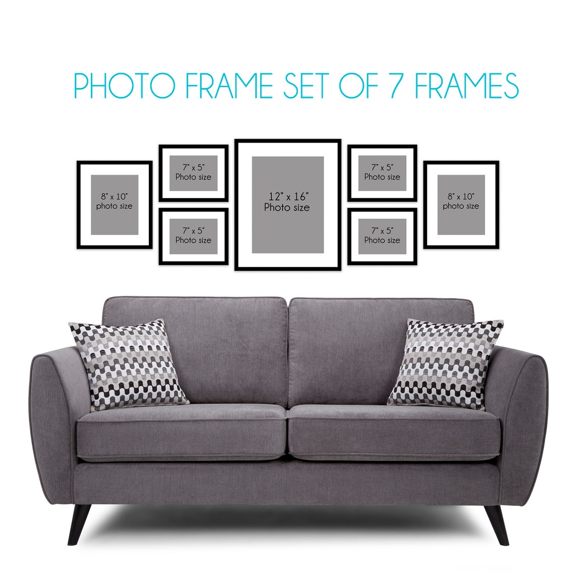 Gallery Wall Frame Set of 7 Picture Frames in White or Black Etsy UK