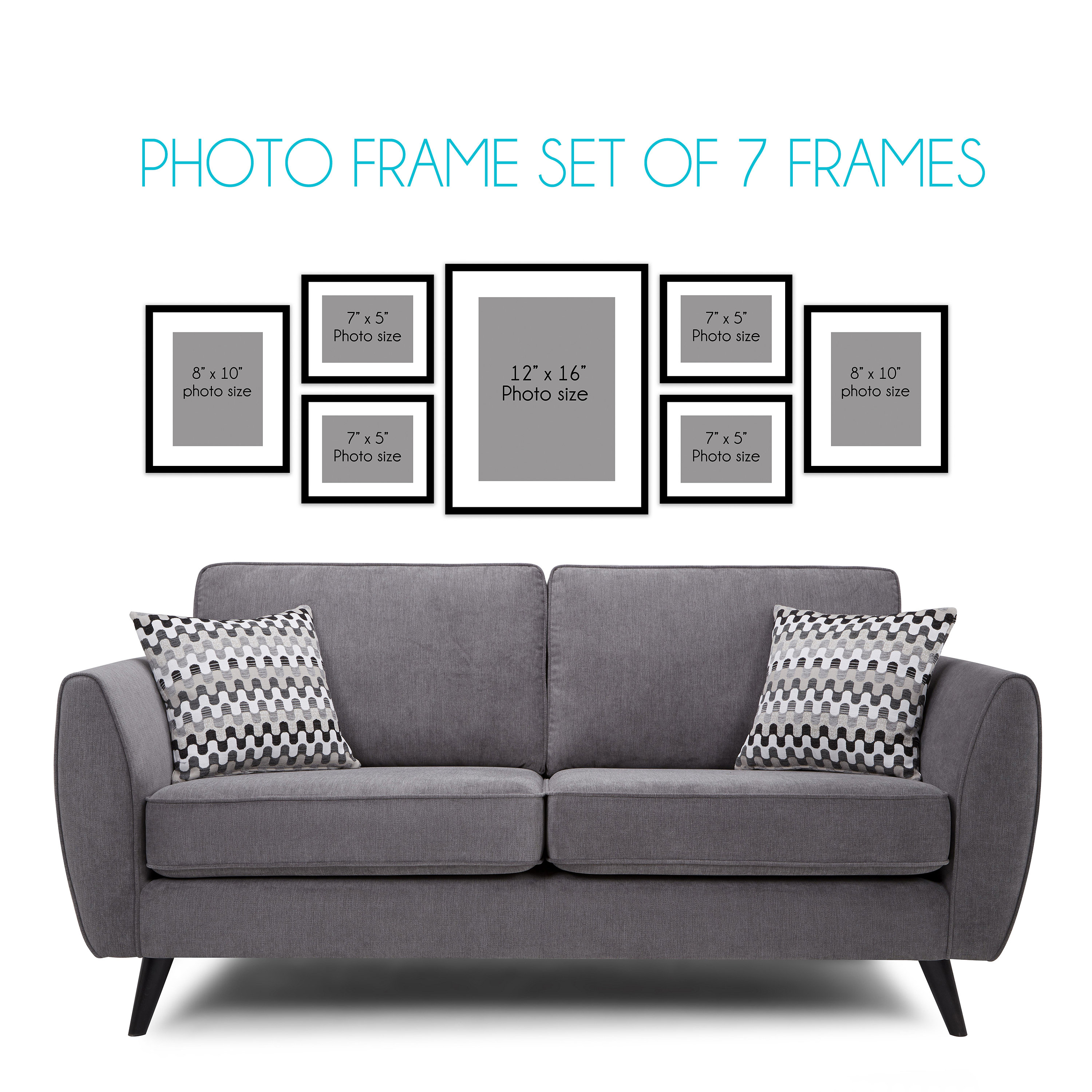 Gallery Wall Frame Set of 7 Picture Frames in White or Black Etsy UK