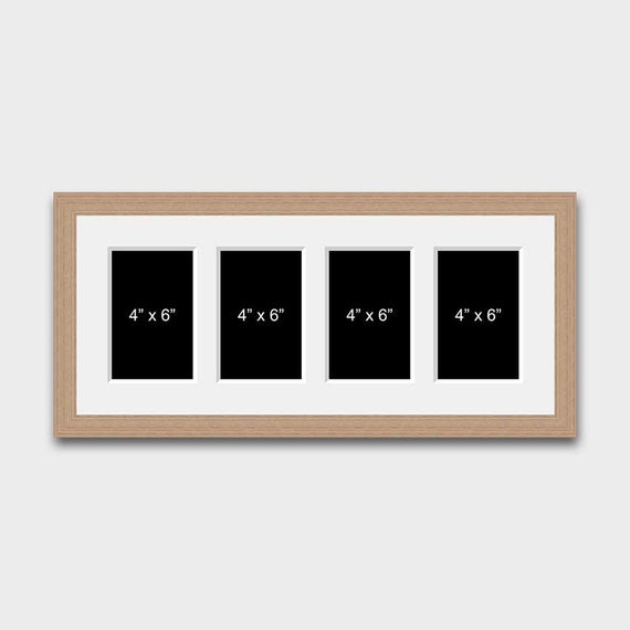 Multi Photo Picture Frame | 4 Apertures 6x4 Photos in a 20mm Oak