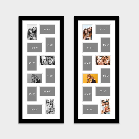 Large Multi Photo Picture Frame | Holds 12 6x4 Photos in a Black