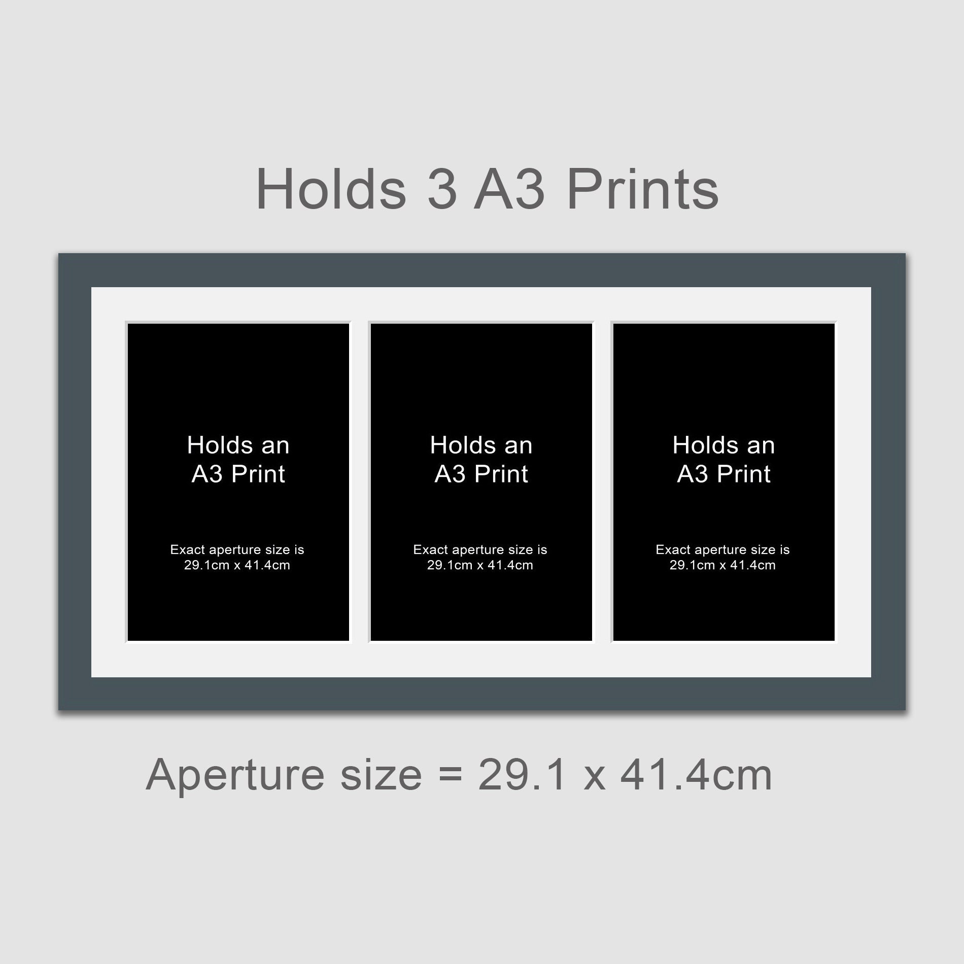 A3 Picture Frame for 3 Photos in a Grey Wooden Frame Etsy UK