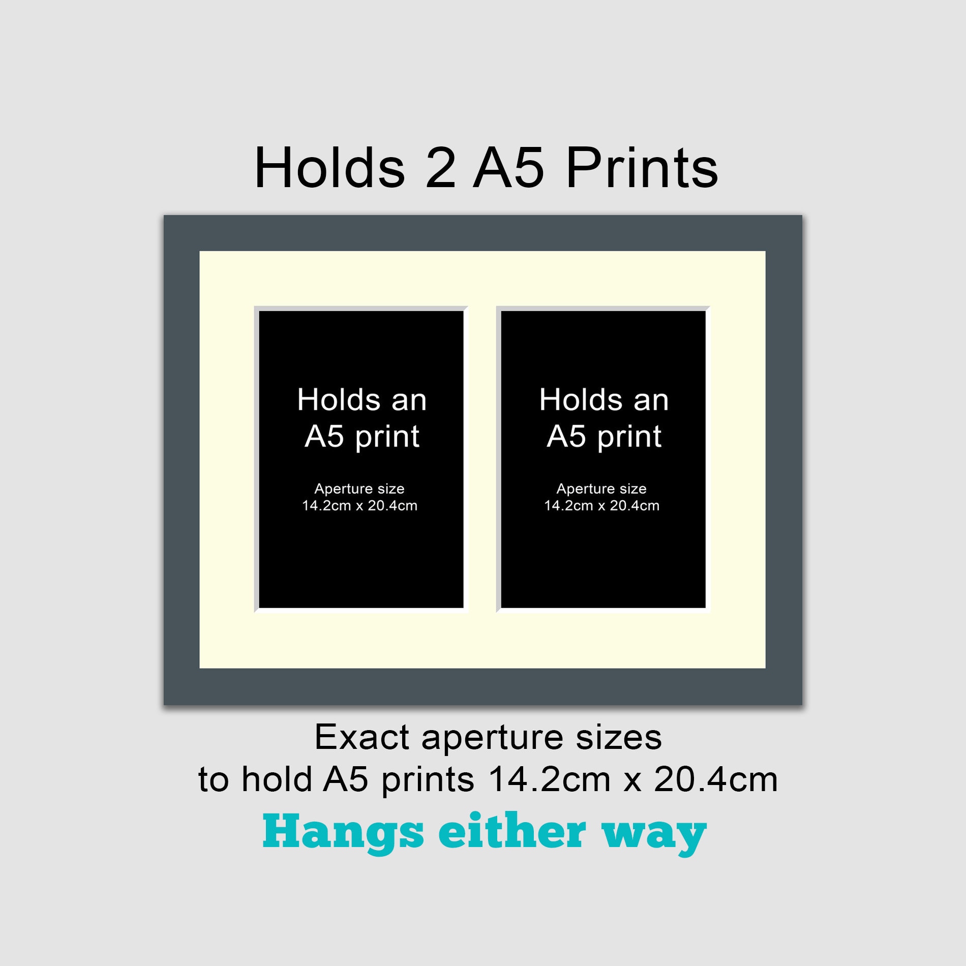 A5 Picture Frame for 2 Photos in a Grey Wooden Frame Etsy UK