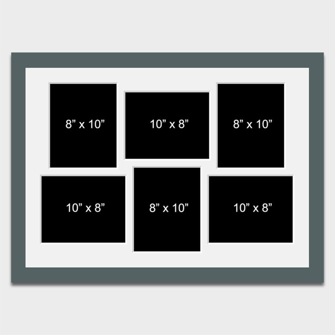 Large Multi Photo Picture Frame Holds 6 8x10 Etsy