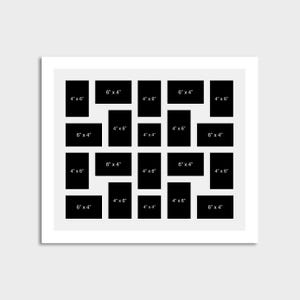 Large Multi-Photo Picture Collage Frame | Holds 20 photos in a White Wood Frame