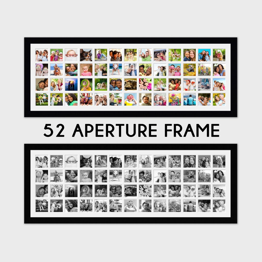 Extra Large Multi Photo Frame Holds 52 Square Photos Black Frame Etsy UK