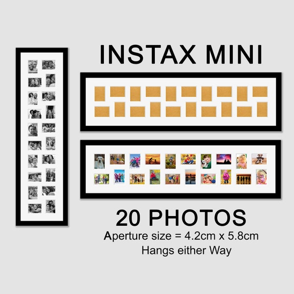 Instax Mini Photo Frame | Holds 20 Instax Mini Photos | Black Frame