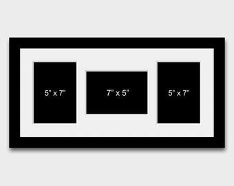 Multi Photo Picture Frame | Holds 3 5"x7" Mixed Photos in a 22mm Black Frame