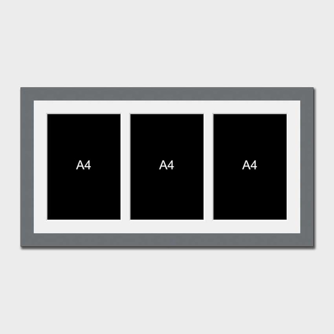 Multi Photo Picture Frame Holds 3 A4 Certificates/photos in a 29mm Dark