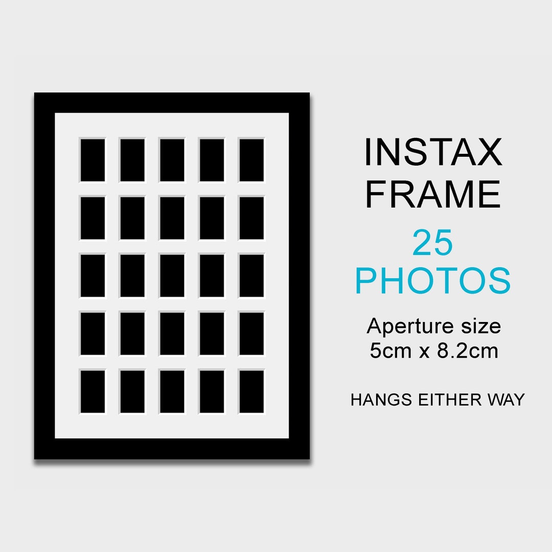 Instax Multi Photo Frame 25 Apertures for Instax Full Size Photos Black  Frame