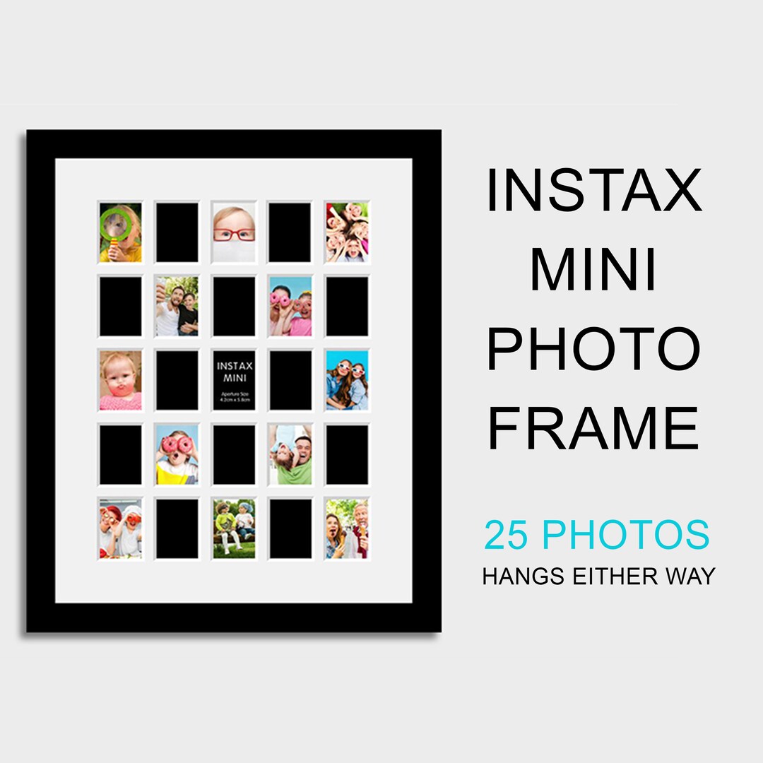 Instax Mini Photo Frame | Black Wooden Collage, 25 Photos - Etsy